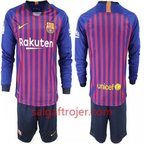 FC Barcelona Fodboldtrøjer Børn Hjemmebanesæt 2018/19 Langærmet FC Barcelona Fodboldtrøjer Børn Hjemmebanesæt 2018/19 Langærmet